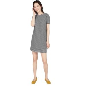 EVERLANE | Women’s The Cotton Box-Cut Black White Stripes T-Shirt Dress size XS
